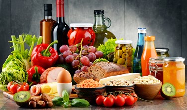 variety organic food and drink products